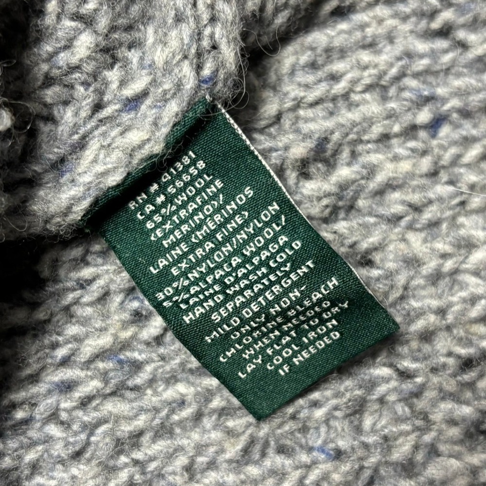 Lauren Ralph Lauren Women Turtleneck Sweater Medium Gray Speckled Cozy Winter - Picture 15 of 15